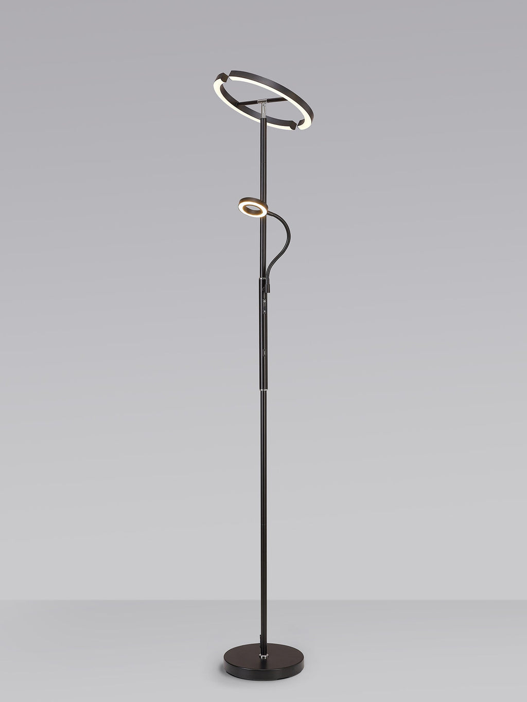 Luminosity Designs Ltd - Wave 2 Light Mother and Child Floor Lamp, 20+5W LED, 3000 - 6000K Touch Dimmable/Remote Control, 2300lm - Luminosity Designs Ltd
