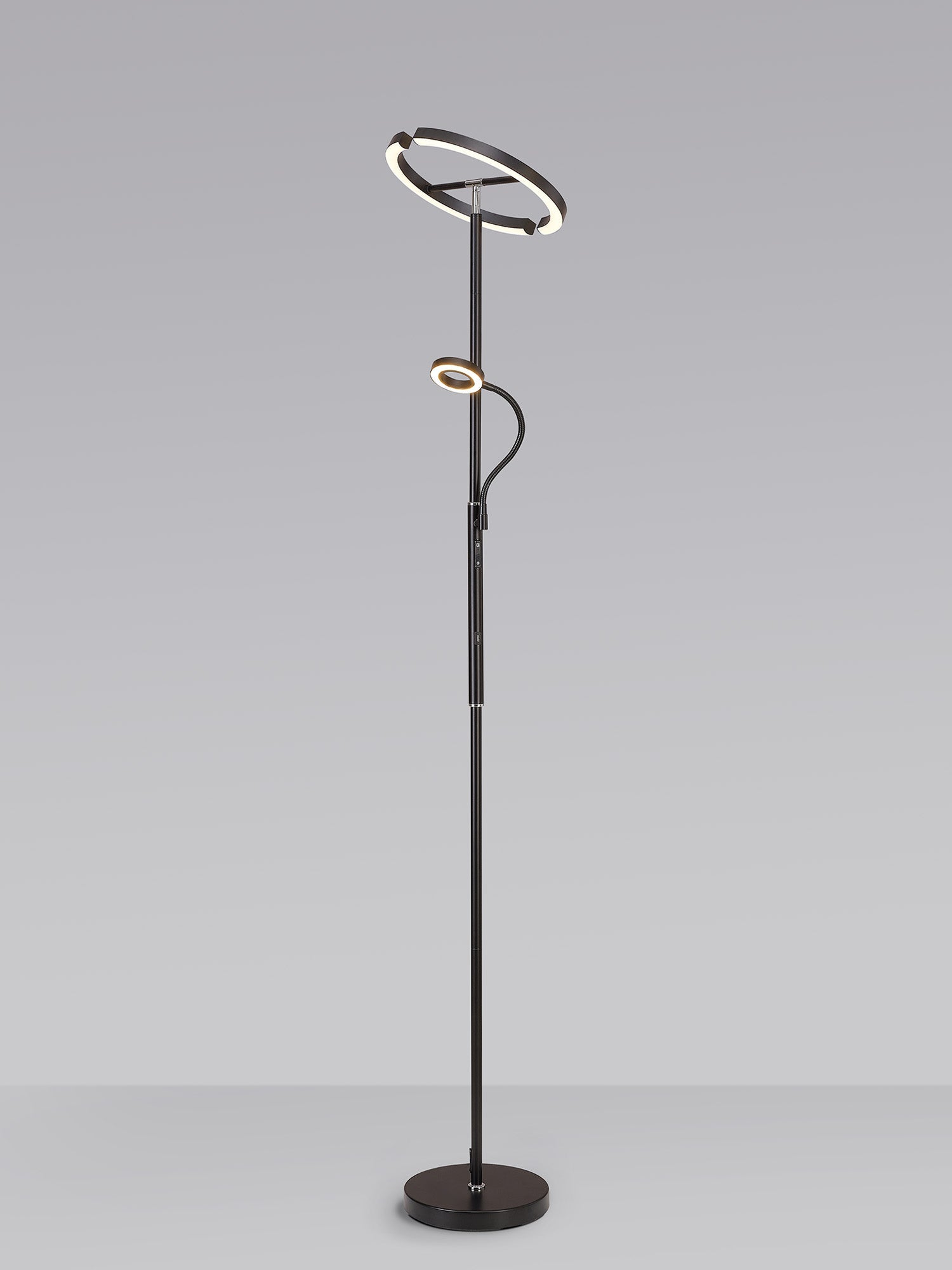 Luminosity Designs Ltd - Wave 2 Light Mother and Child Floor Lamp, 20+5W LED, 3000 - 6000K Touch Dimmable/Remote Control, 2300lm - Luminosity Designs Ltd