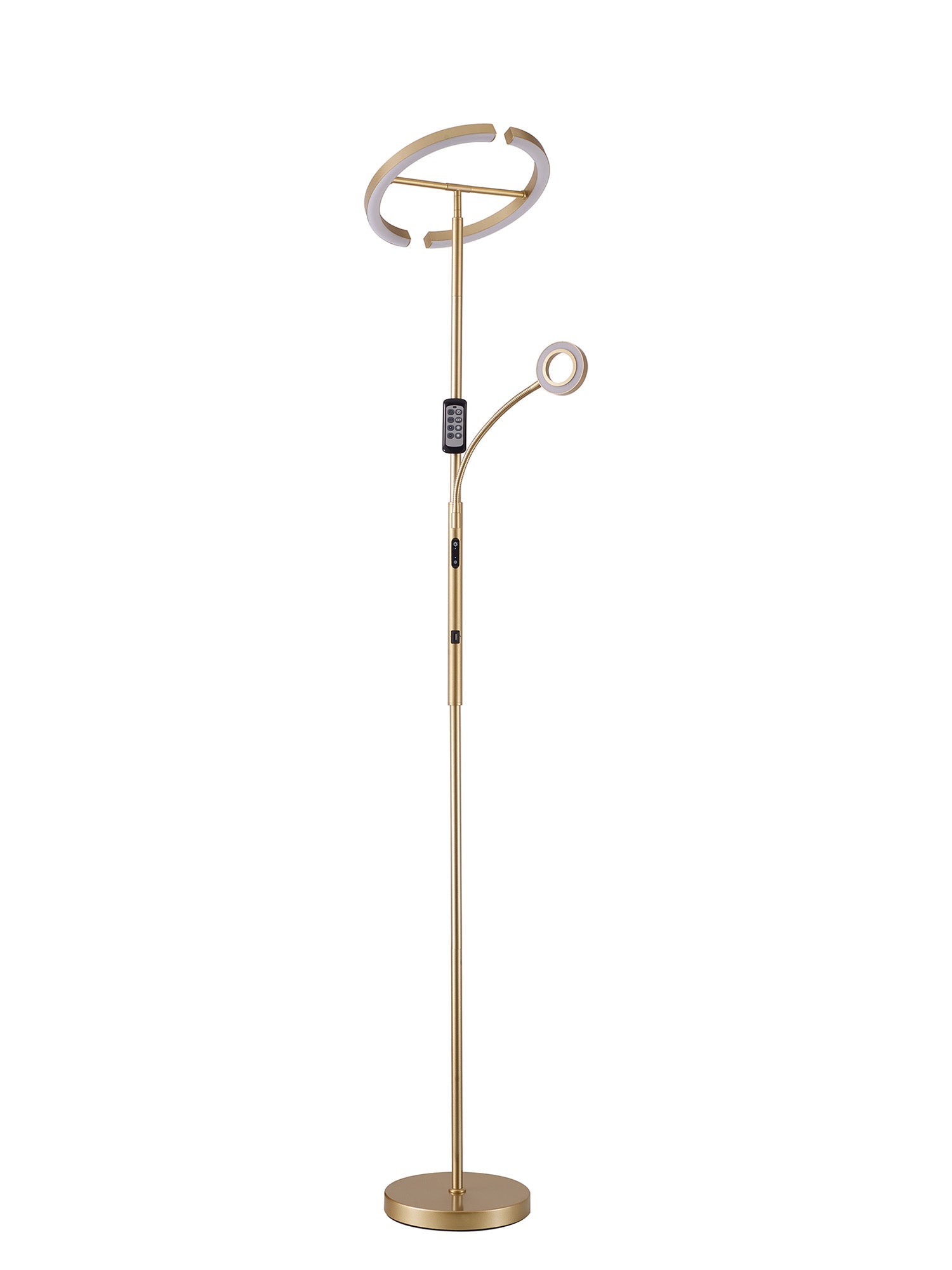 Luminosity Designs Ltd - Wave 2 Light Mother and Child Floor Lamp, 20+5W LED, 3000 - 6000K Touch Dimmable/Remote Control, 2300lm - Luminosity Designs Ltd