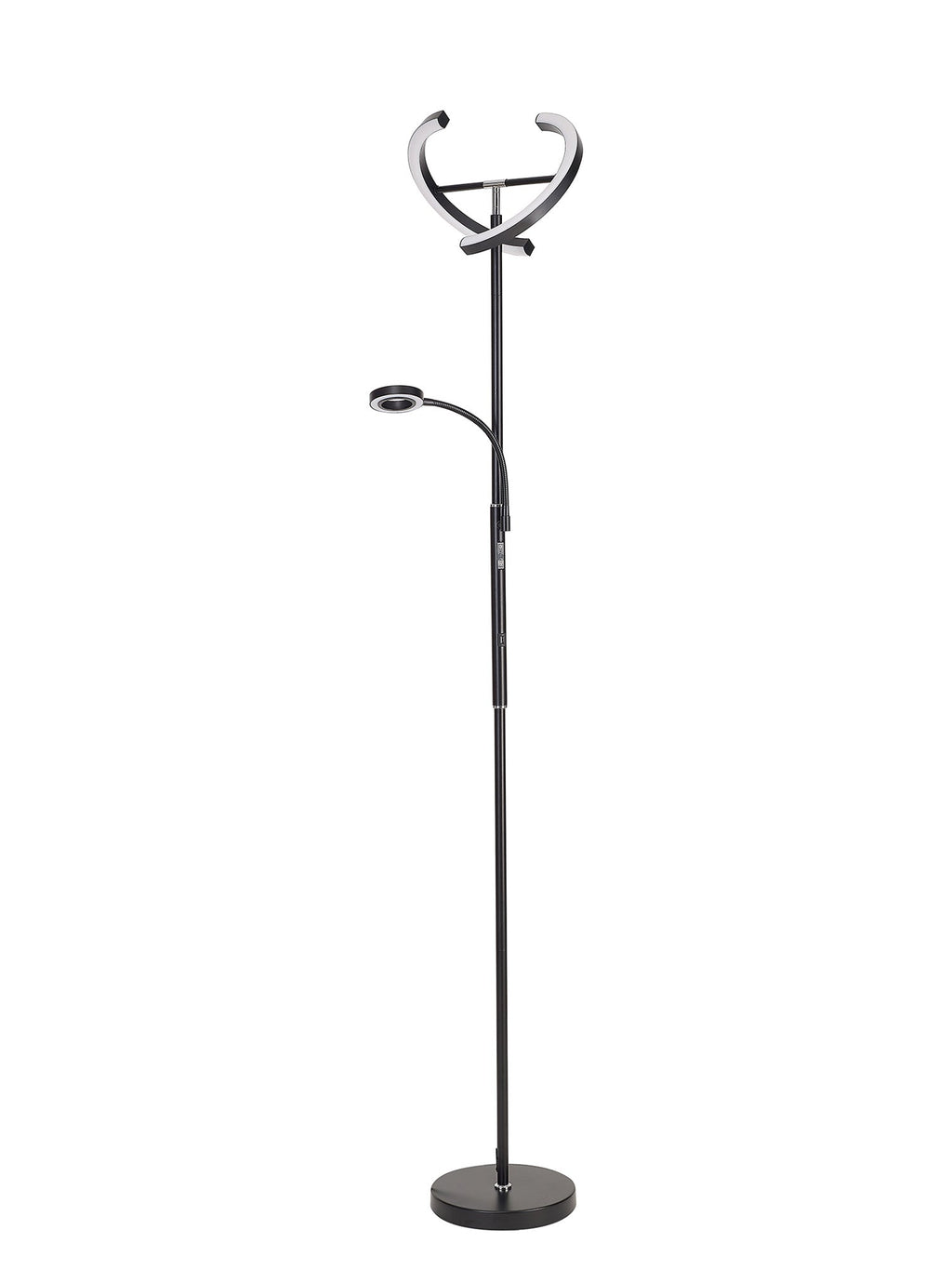 Luminosity Designs Ltd - Wave 2 Light Mother and Child Floor Lamp, 20+5W LED, 3000 - 6000K Touch Dimmable/Remote Control, 2300lm - Luminosity Designs Ltd
