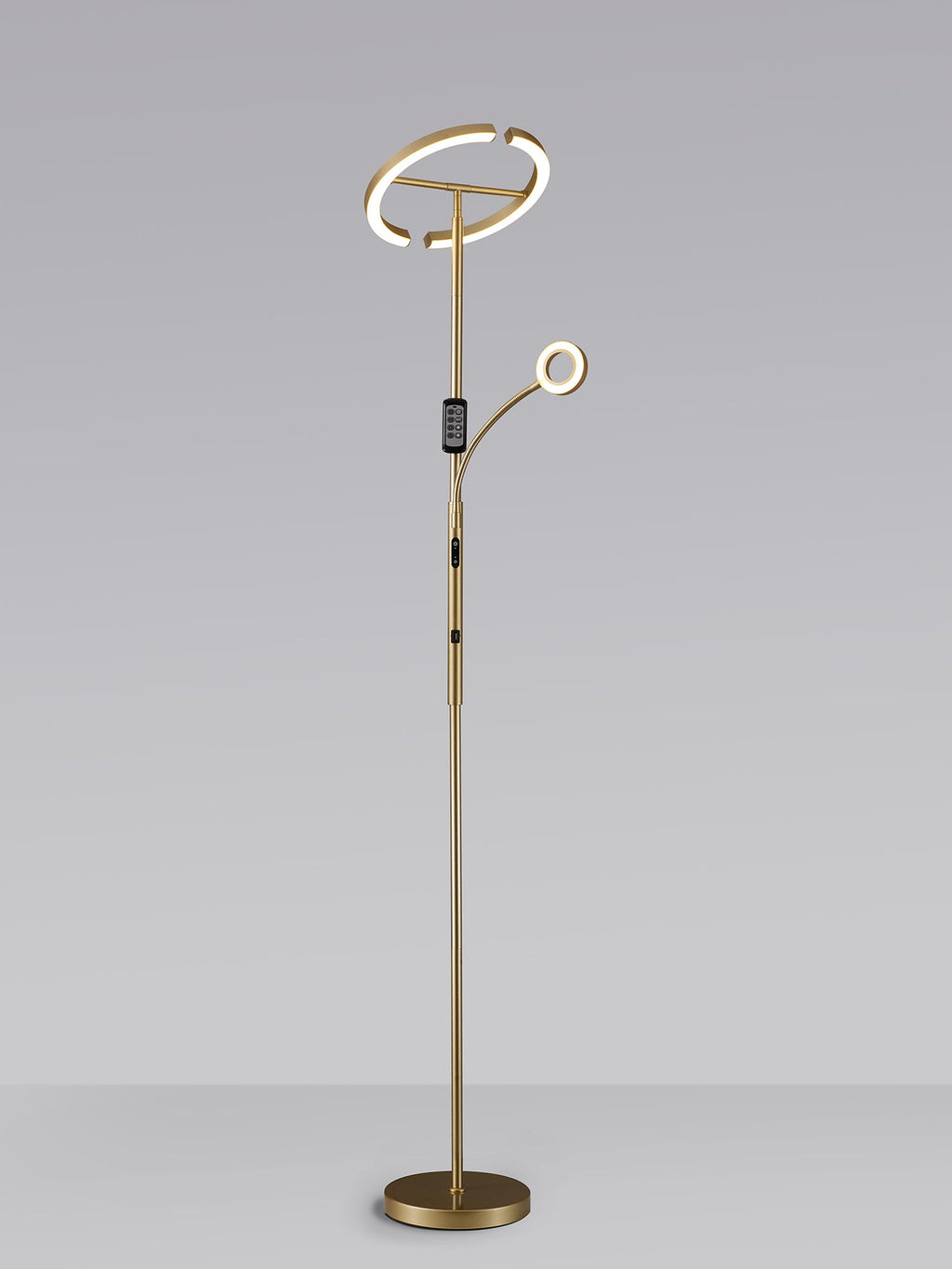 Luminosity Designs Ltd - Wave 2 Light Mother and Child Floor Lamp, 20+5W LED, 3000 - 6000K Touch Dimmable/Remote Control, 2300lm - Luminosity Designs Ltd
