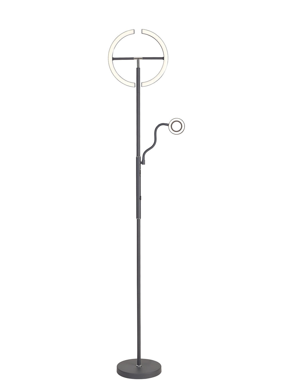 Luminosity Designs Ltd - Wave 2 Light Mother and Child Floor Lamp, 20+5W LED, 3000 - 6000K Touch Dimmable/Remote Control, 2300lm - Luminosity Designs Ltd