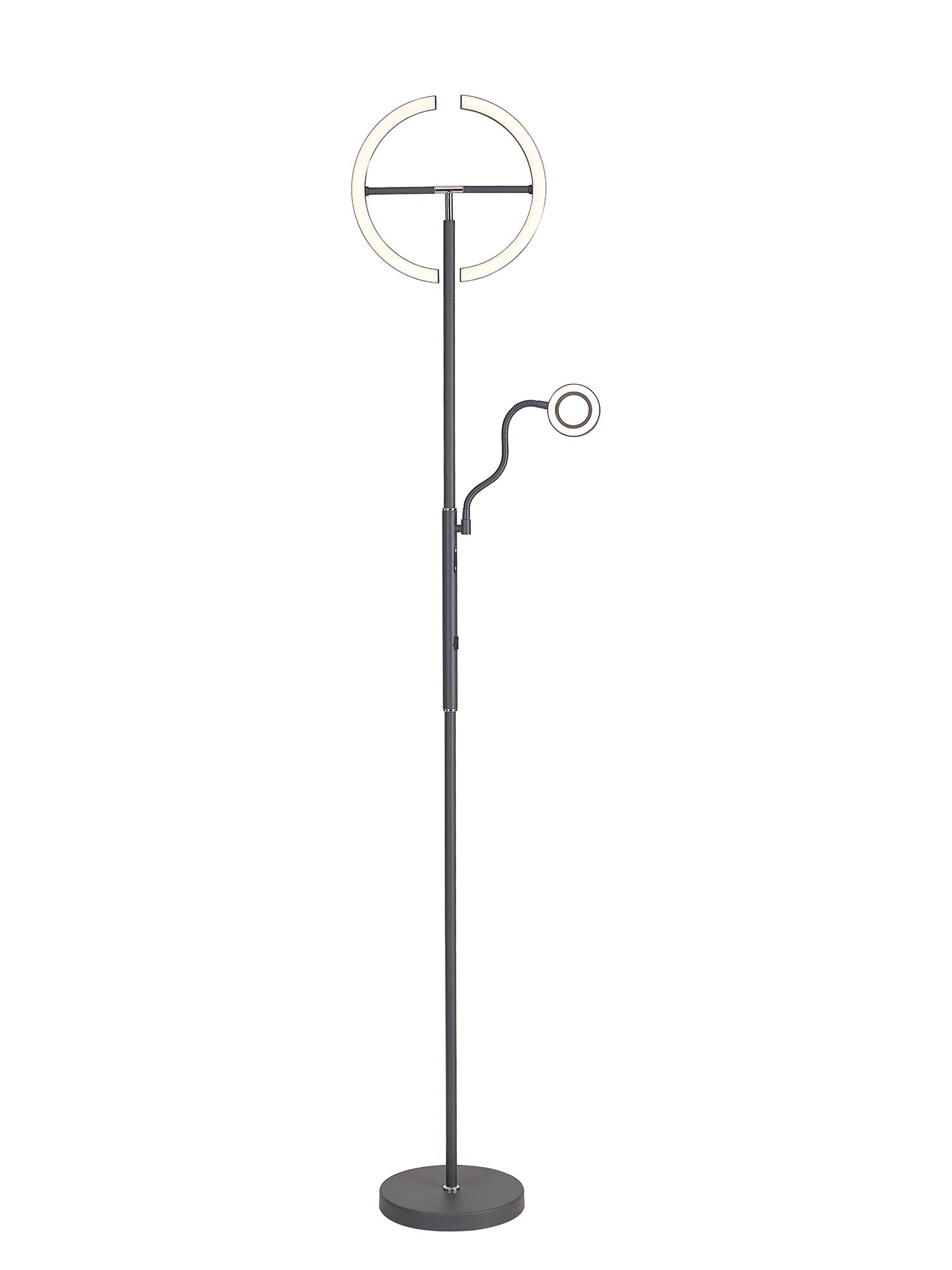 Luminosity Designs Ltd - Wave 2 Light Mother and Child Floor Lamp, 20+5W LED, 3000 - 6000K Touch Dimmable/Remote Control, 2300lm - Luminosity Designs Ltd