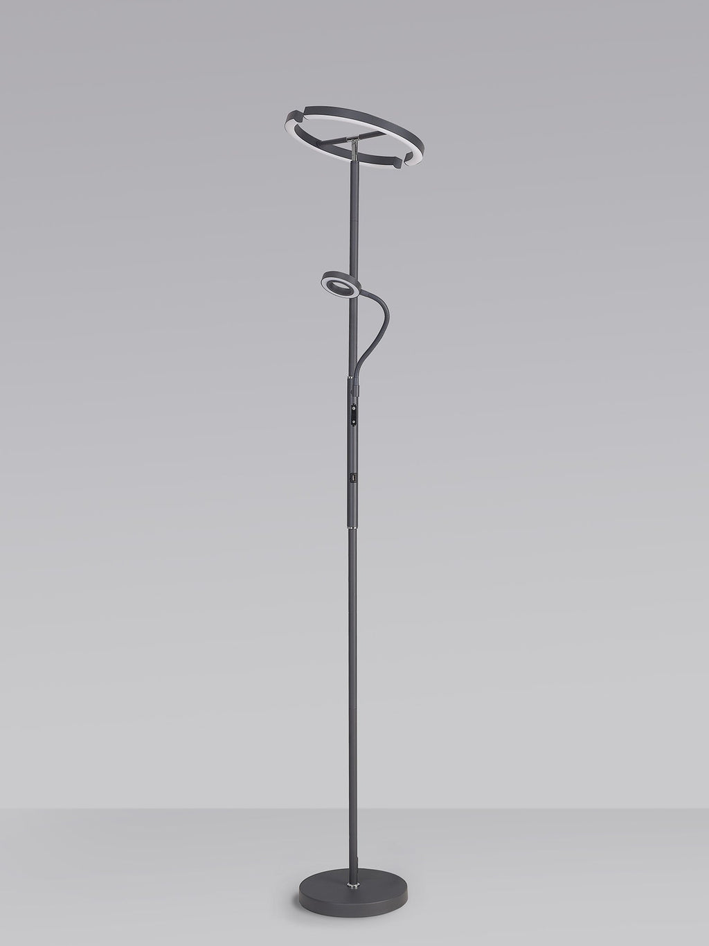Luminosity Designs Ltd - Wave 2 Light Mother and Child Floor Lamp, 20+5W LED, 3000 - 6000K Touch Dimmable/Remote Control, 2300lm - Luminosity Designs Ltd