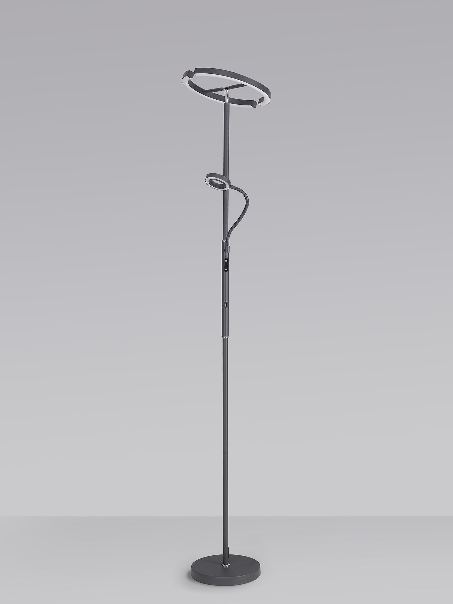 Luminosity Designs Ltd - Wave 2 Light Mother and Child Floor Lamp, 20+5W LED, 3000 - 6000K Touch Dimmable/Remote Control, 2300lm - Luminosity Designs Ltd