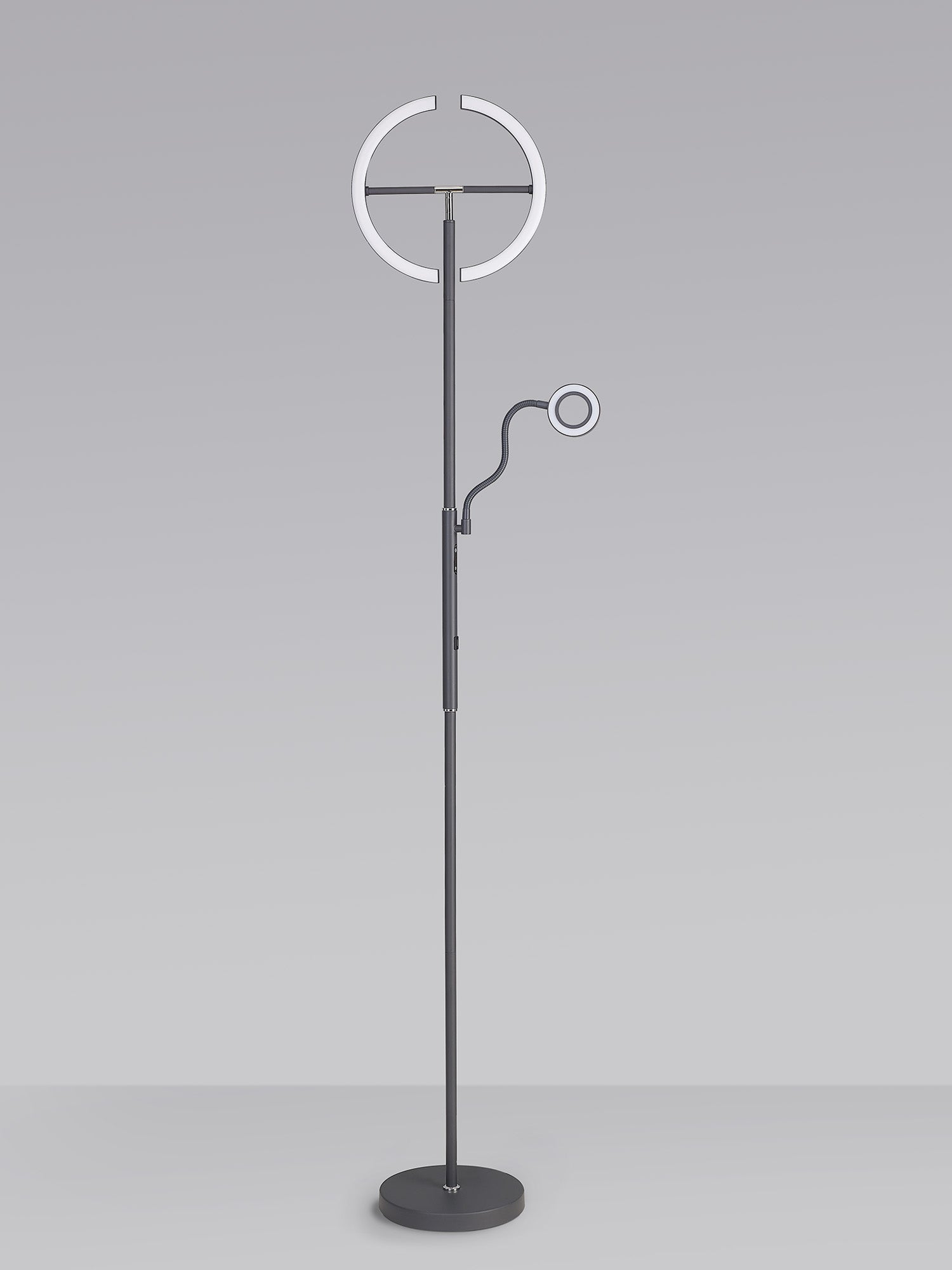 Luminosity Designs Ltd - Wave 2 Light Mother and Child Floor Lamp, 20+5W LED, 3000 - 6000K Touch Dimmable/Remote Control, 2300lm - Luminosity Designs Ltd