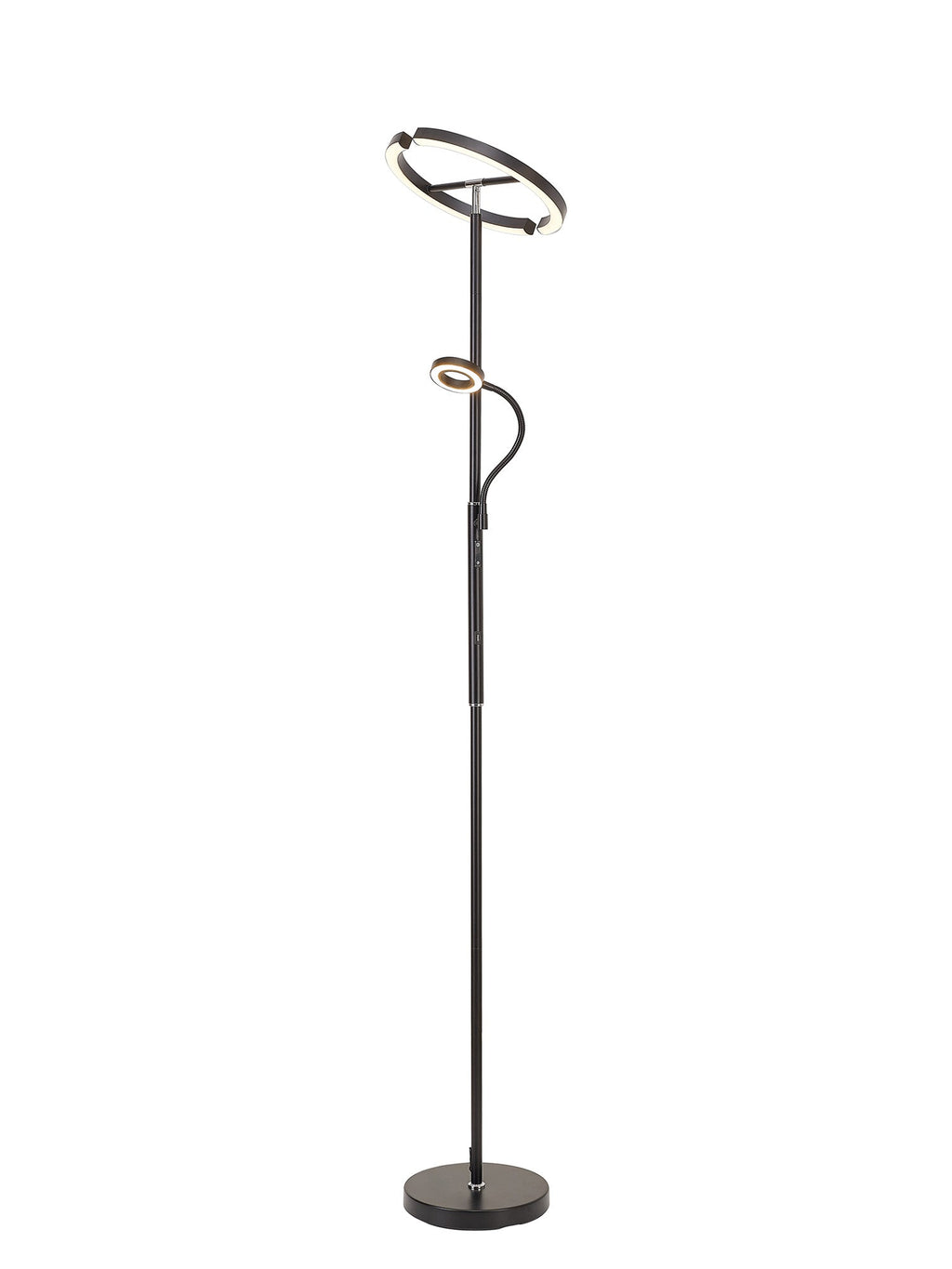 Luminosity Designs Ltd - Wave 2 Light Mother and Child Floor Lamp, 20+5W LED, 3000 - 6000K Touch Dimmable/Remote Control, 2300lm - Luminosity Designs Ltd