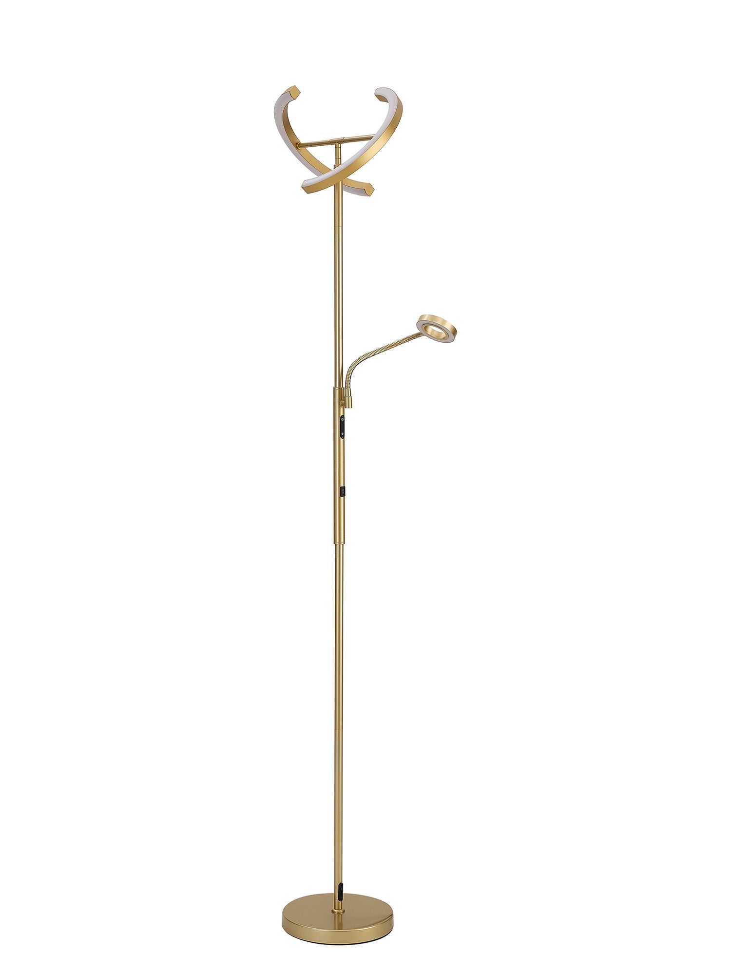 Luminosity Designs Ltd - Wave 2 Light Mother and Child Floor Lamp, 20+5W LED, 3000 - 6000K Touch Dimmable/Remote Control, 2300lm - Luminosity Designs Ltd