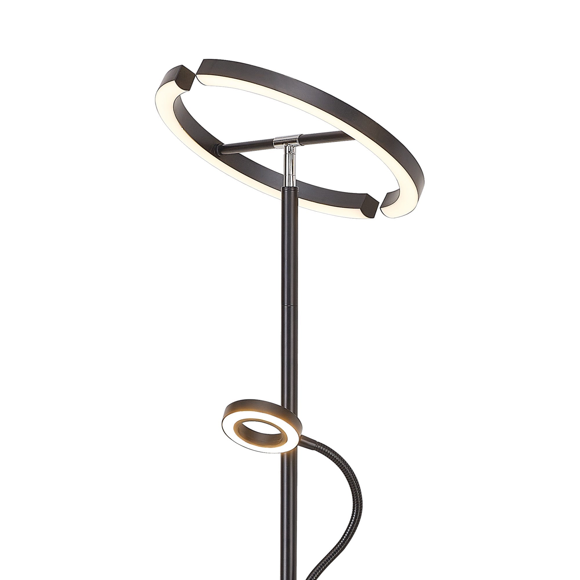 Luminosity Designs Ltd - Wave 2 Light Mother and Child Floor Lamp, 20+5W LED, 3000 - 6000K Touch Dimmable/Remote Control, 2300lm - Luminosity Designs Ltd
