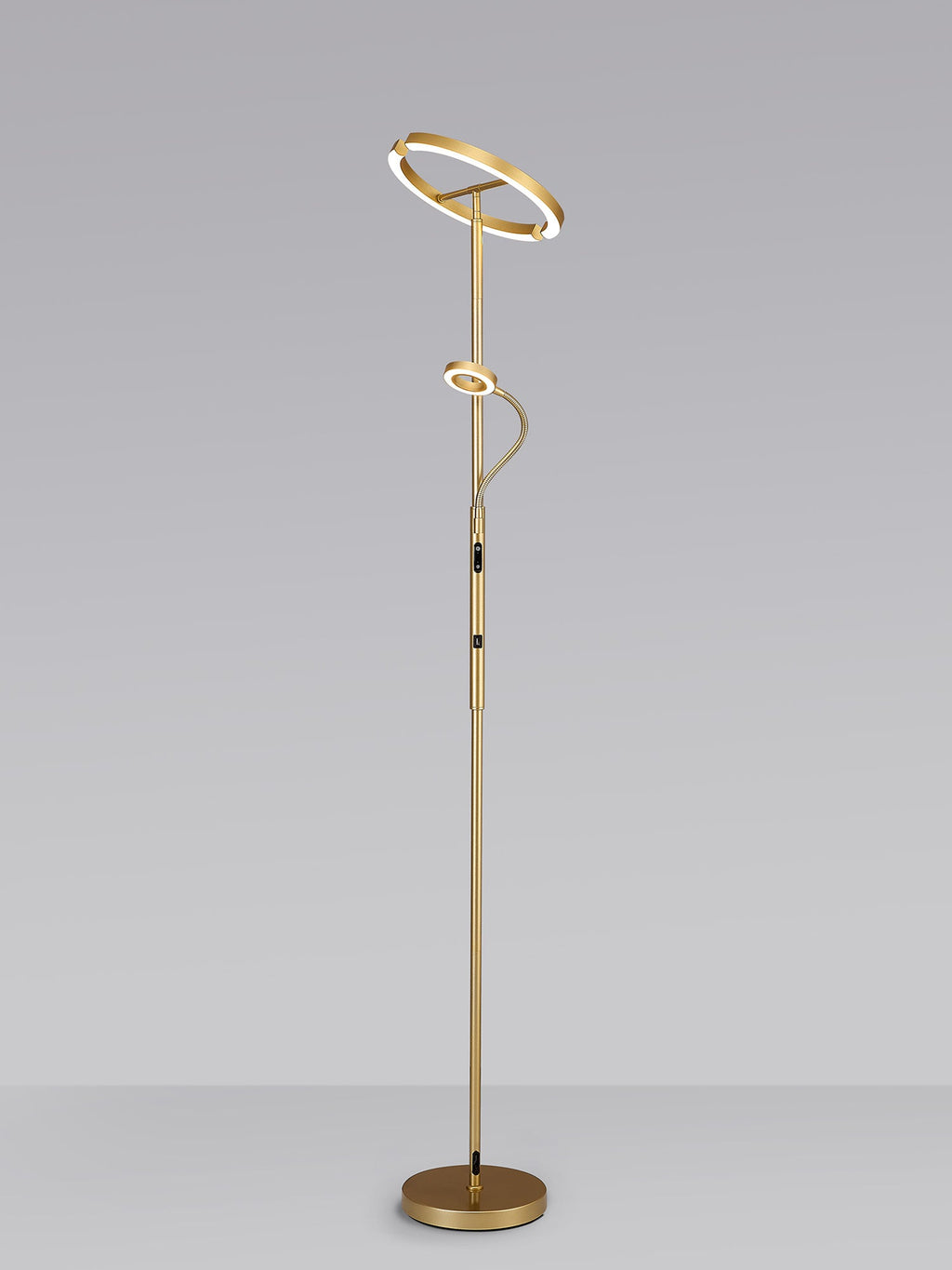 Luminosity Designs Ltd - Wave 2 Light Mother and Child Floor Lamp, 20+5W LED, 3000 - 6000K Touch Dimmable/Remote Control, 2300lm - Luminosity Designs Ltd