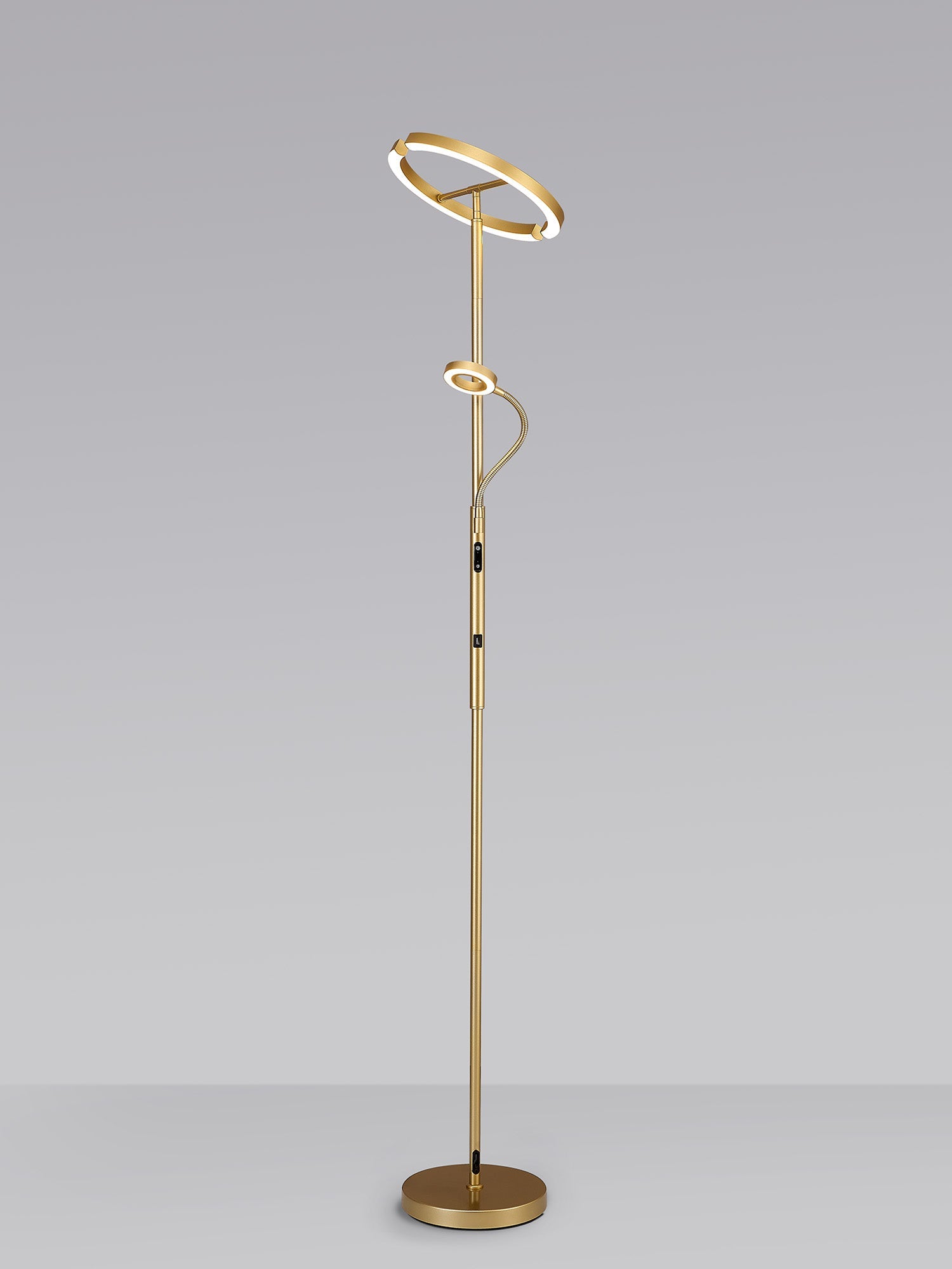 Luminosity Designs Ltd - Wave 2 Light Mother and Child Floor Lamp, 20+5W LED, 3000 - 6000K Touch Dimmable/Remote Control, 2300lm - Luminosity Designs Ltd