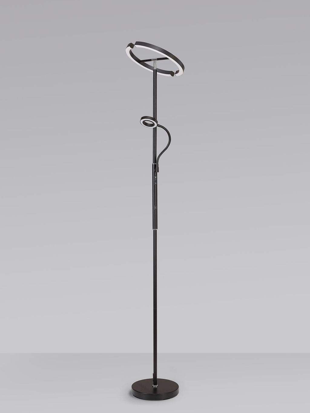 Luminosity Designs Ltd - Wave 2 Light Mother and Child Floor Lamp, 20+5W LED, 3000 - 6000K Touch Dimmable/Remote Control, 2300lm - Luminosity Designs Ltd