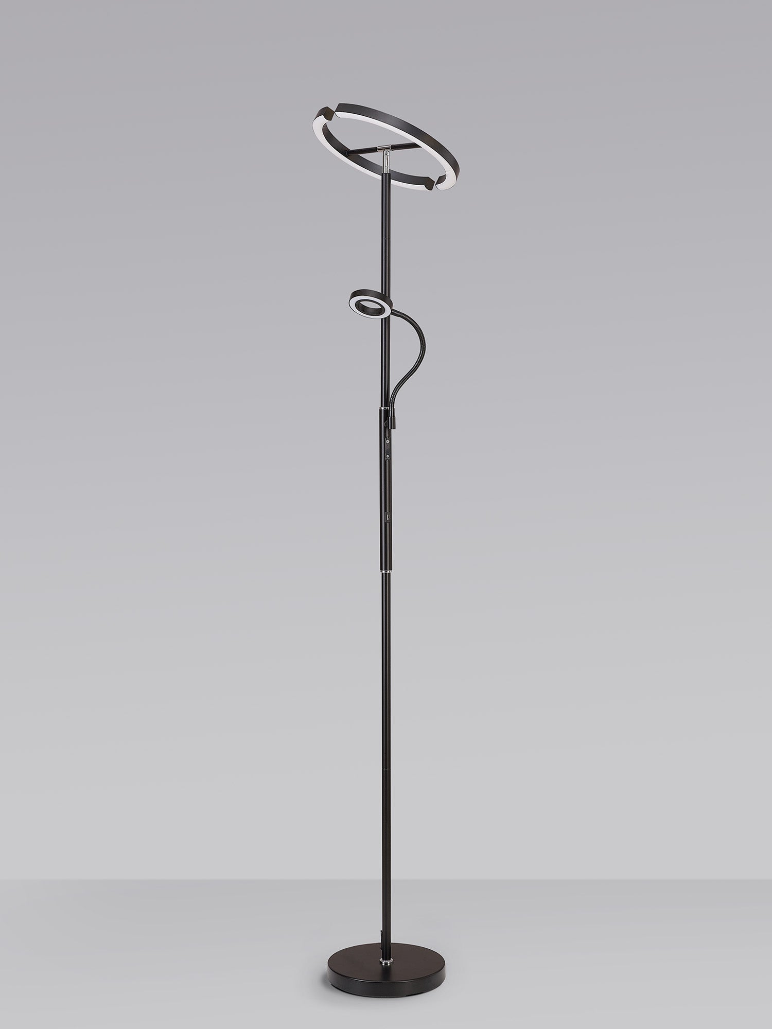 Luminosity Designs Ltd - Wave 2 Light Mother and Child Floor Lamp, 20+5W LED, 3000 - 6000K Touch Dimmable/Remote Control, 2300lm - Luminosity Designs Ltd