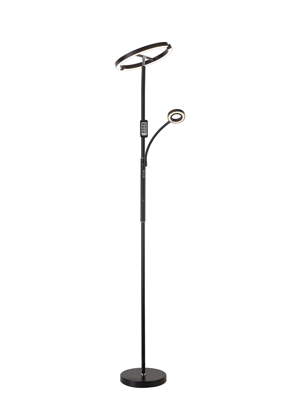 Luminosity Designs Ltd - Wave 2 Light Mother and Child Floor Lamp, 20+5W LED, 3000 - 6000K Touch Dimmable/Remote Control, 2300lm - Luminosity Designs Ltd