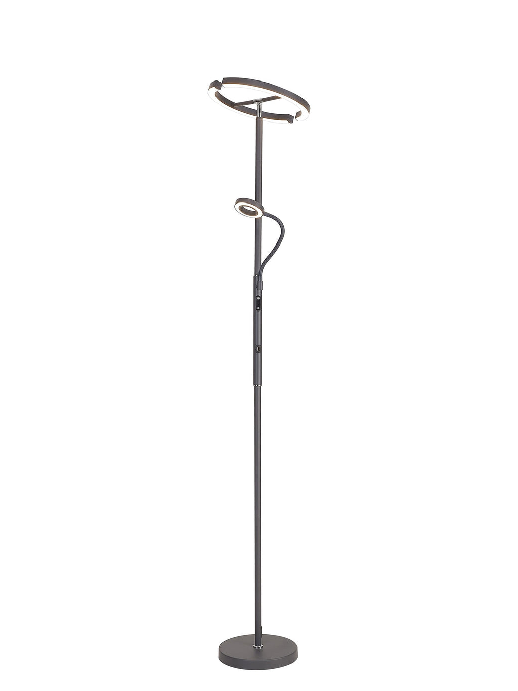 Luminosity Designs Ltd - Wave 2 Light Mother and Child Floor Lamp, 20+5W LED, 3000 - 6000K Touch Dimmable/Remote Control, 2300lm - Luminosity Designs Ltd