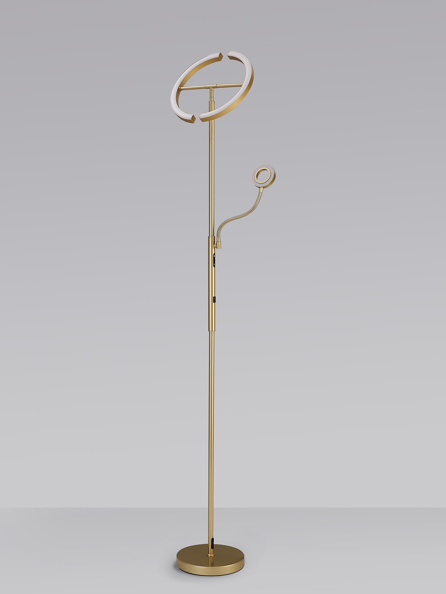Luminosity Designs Ltd - Wave 2 Light Mother and Child Floor Lamp, 20+5W LED, 3000 - 6000K Touch Dimmable/Remote Control, 2300lm - Luminosity Designs Ltd