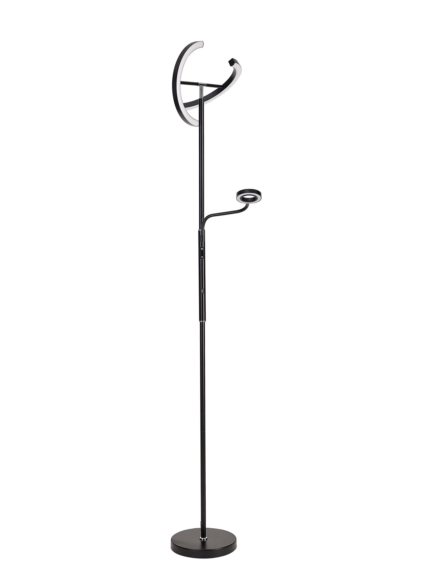 Luminosity Designs Ltd - Wave 2 Light Mother and Child Floor Lamp, 20+5W LED, 3000 - 6000K Touch Dimmable/Remote Control, 2300lm - Luminosity Designs Ltd