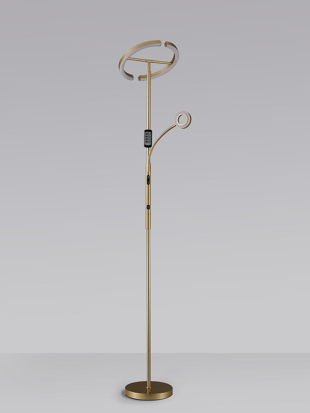 Luminosity Designs Ltd - Wave 2 Light Mother and Child Floor Lamp, 20+5W LED, 3000 - 6000K Touch Dimmable/Remote Control, 2300lm - Luminosity Designs Ltd