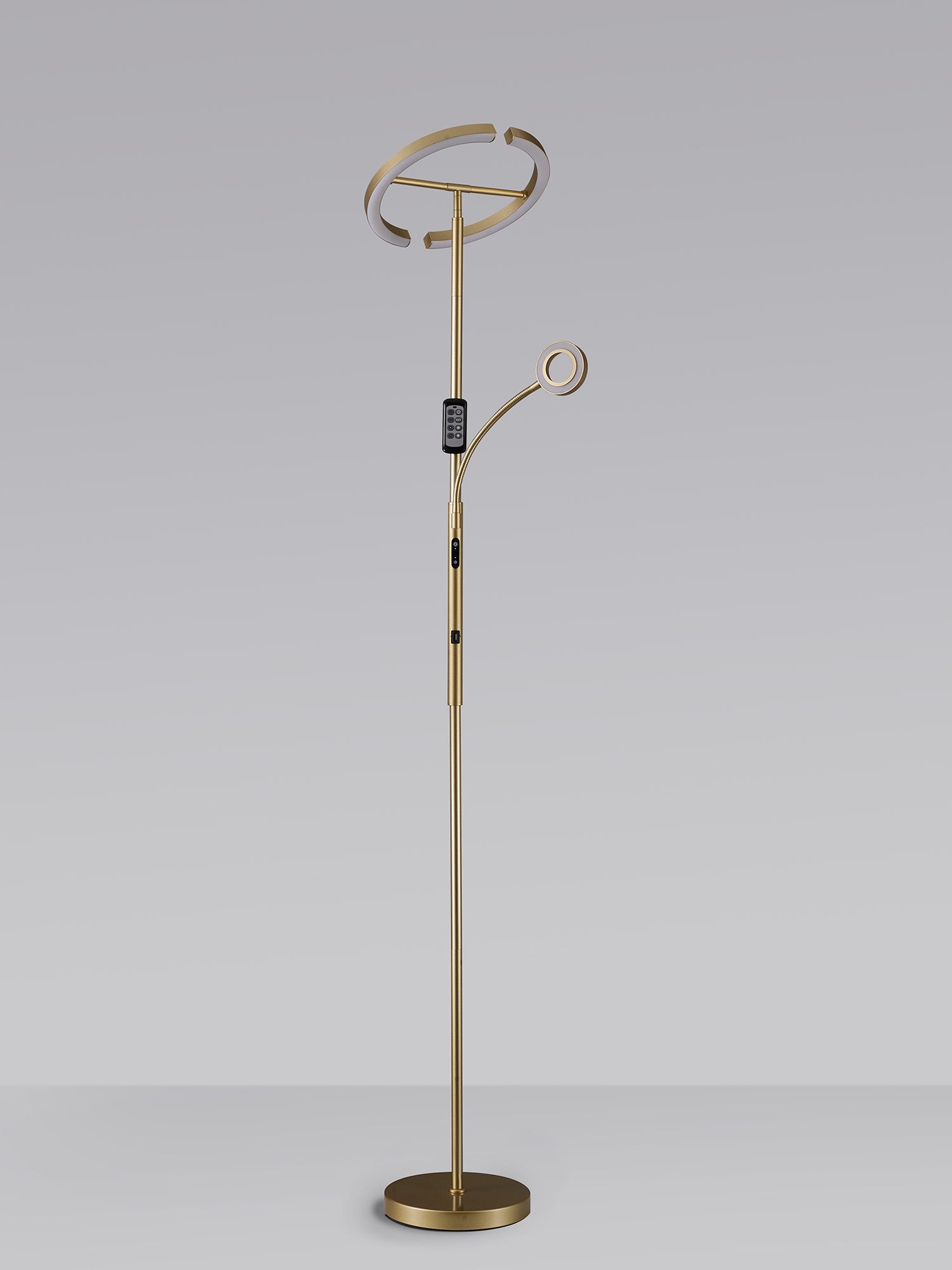Luminosity Designs Ltd - Wave 2 Light Mother and Child Floor Lamp, 20+5W LED, 3000 - 6000K Touch Dimmable/Remote Control, 2300lm - Luminosity Designs Ltd