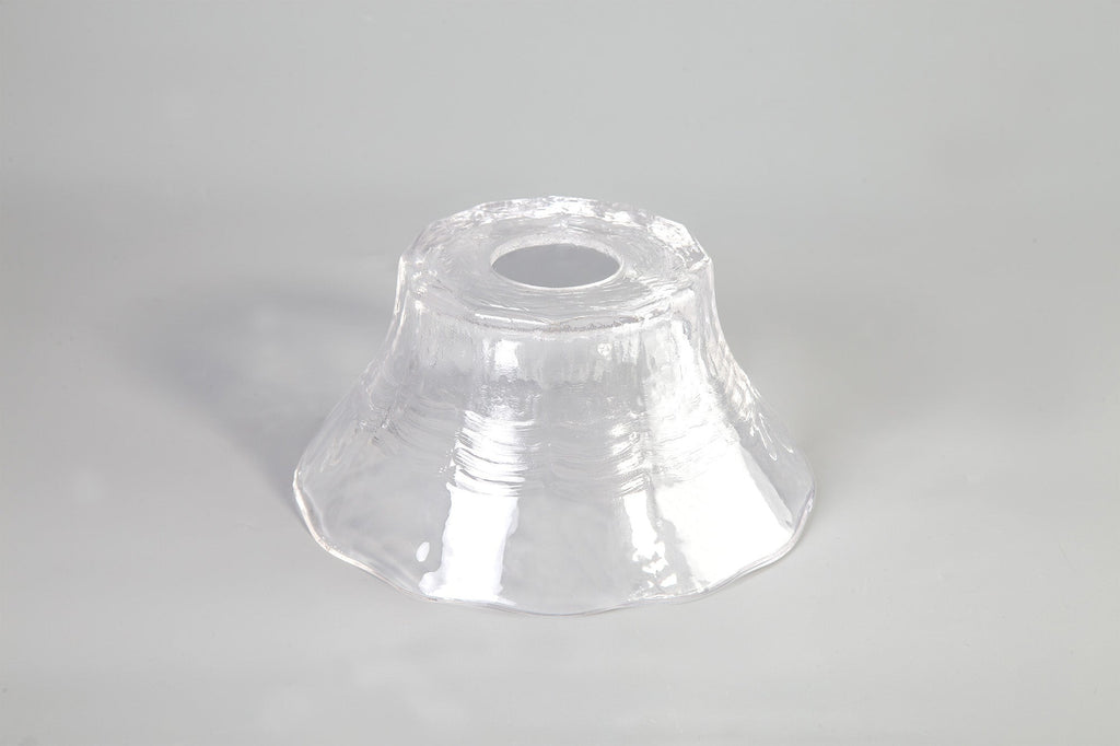 Deco - Waved Effect Clear Glass Lampshade - Luminosity Designs Ltd