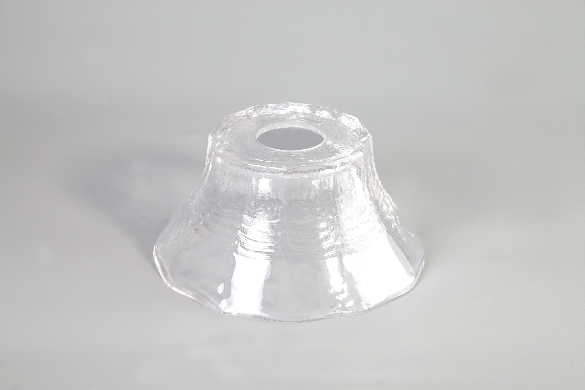 Deco - Waved Effect Clear Glass Lampshade - Luminosity Designs Ltd
