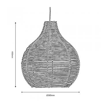 Oaks Lighting - Wels Natural Rattan Eco Friendly East Fit Pendant Shade - Luminosity Designs Ltd