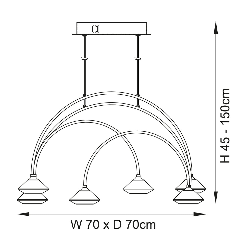 Luminosity Designs - Willow Circular Curving Pendant - Luminosity Designs Ltd