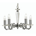 Oaks Lighting - Wren 5 Light Crystal and Plated Chandelier in Gold or Chrome. 5x E14 (Oaks7352) - Luminosity Designs Ltd