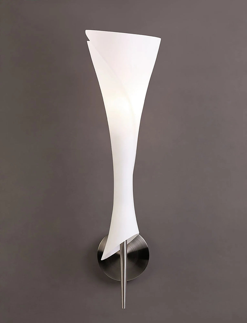 Mantra - Zack Modern Sculptural Wall Lamp 1 Light E14, Satin Nickel and Opal GLass (Mantra M0773) - Luminosity Designs Ltd