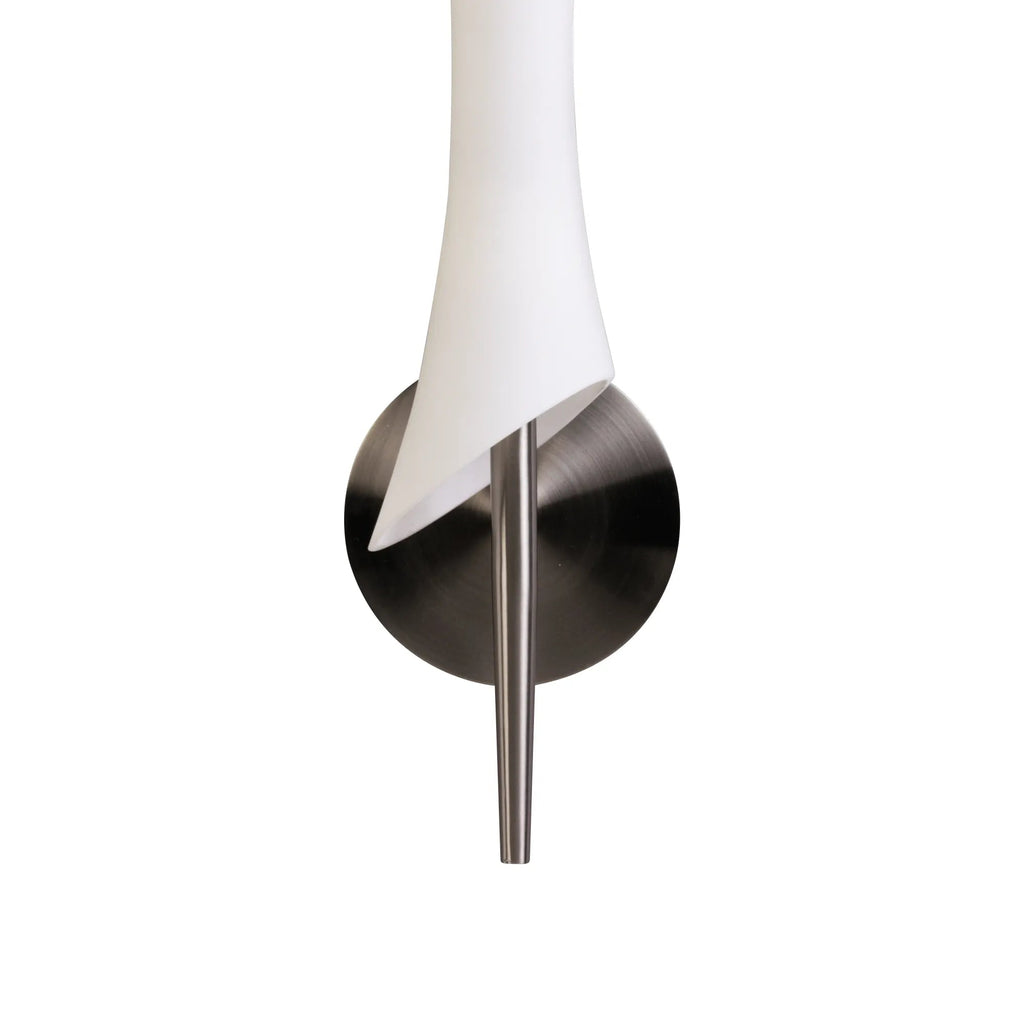 Mantra - Zack Modern Sculptural Wall Lamp 1 Light E14, Satin Nickel and Opal GLass (Mantra M0773) - Luminosity Designs Ltd