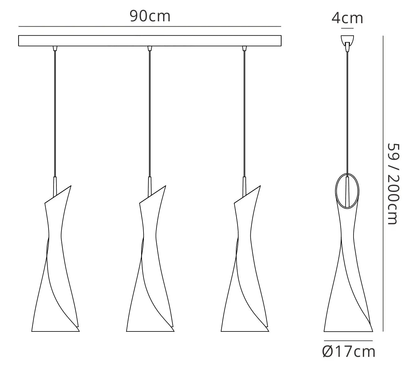 Mantra - Zack Satin Nickel Linear Pendant, 3 Light E27 with Opal Glass (Mantra M0771) - Luminosity Designs Ltd