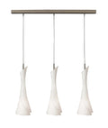 Mantra - Zack Satin Nickel Linear Pendant, 3 Light E27 with Opal Glass (Mantra M0771) - Luminosity Designs Ltd