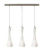 Mantra - Zack Satin Nickel Linear Pendant, 3 Light E27 with Opal Glass (Mantra M0771) - Luminosity Designs Ltd