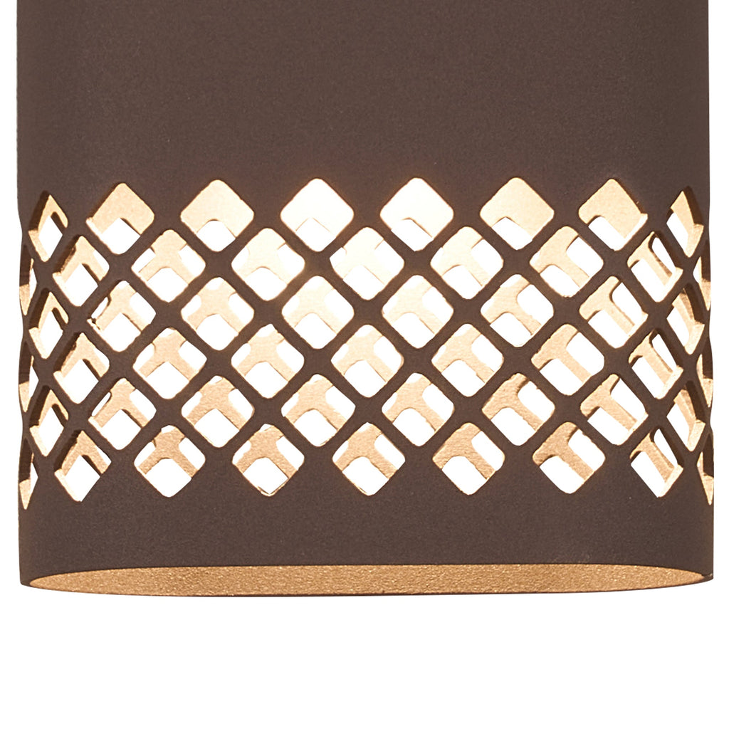 Luminosity Designs Ltd - Zane Wall Lamp With 125 x 260mm Mesh Diamond Pattern Shade, 2 x 6.5W LED, 3000K, 900lm, IP65 - Luminosity Designs Ltd