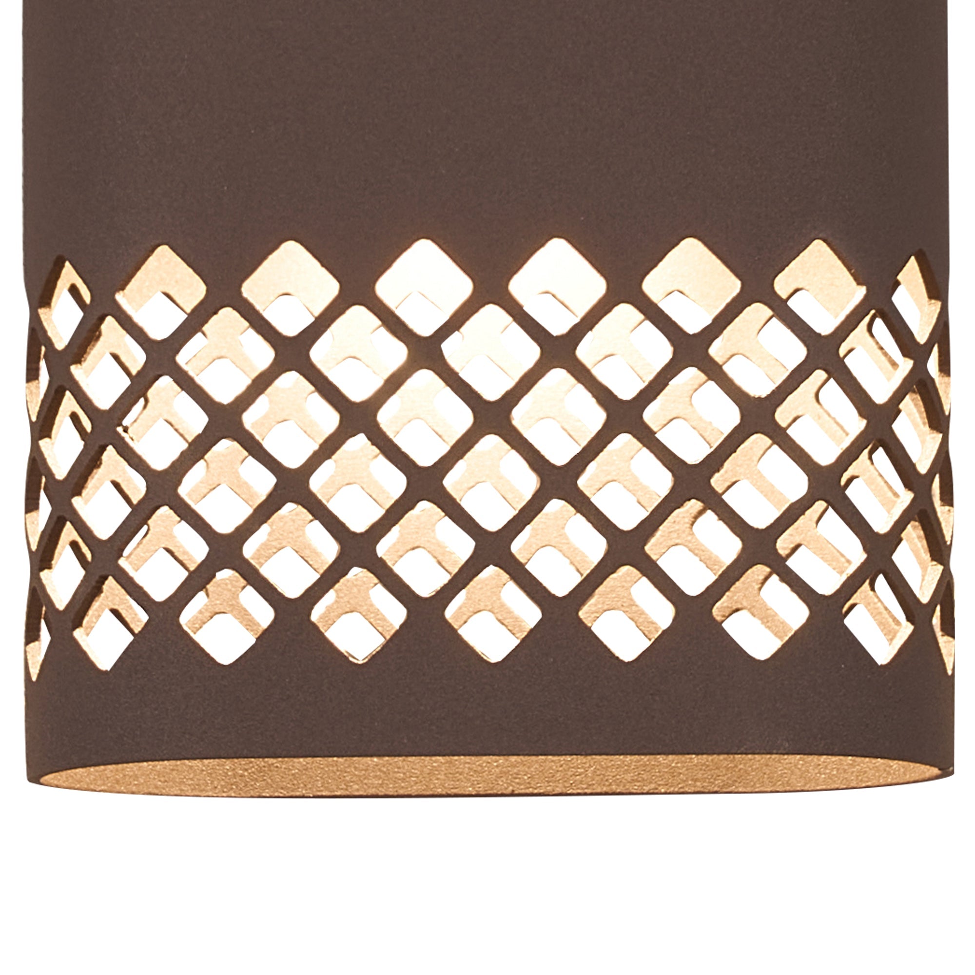 Luminosity Designs Ltd - Zane Wall Lamp With 125 x 260mm Mesh Diamond Pattern Shade, 2 x 6.5W LED, 3000K, 900lm, IP65 - Luminosity Designs Ltd