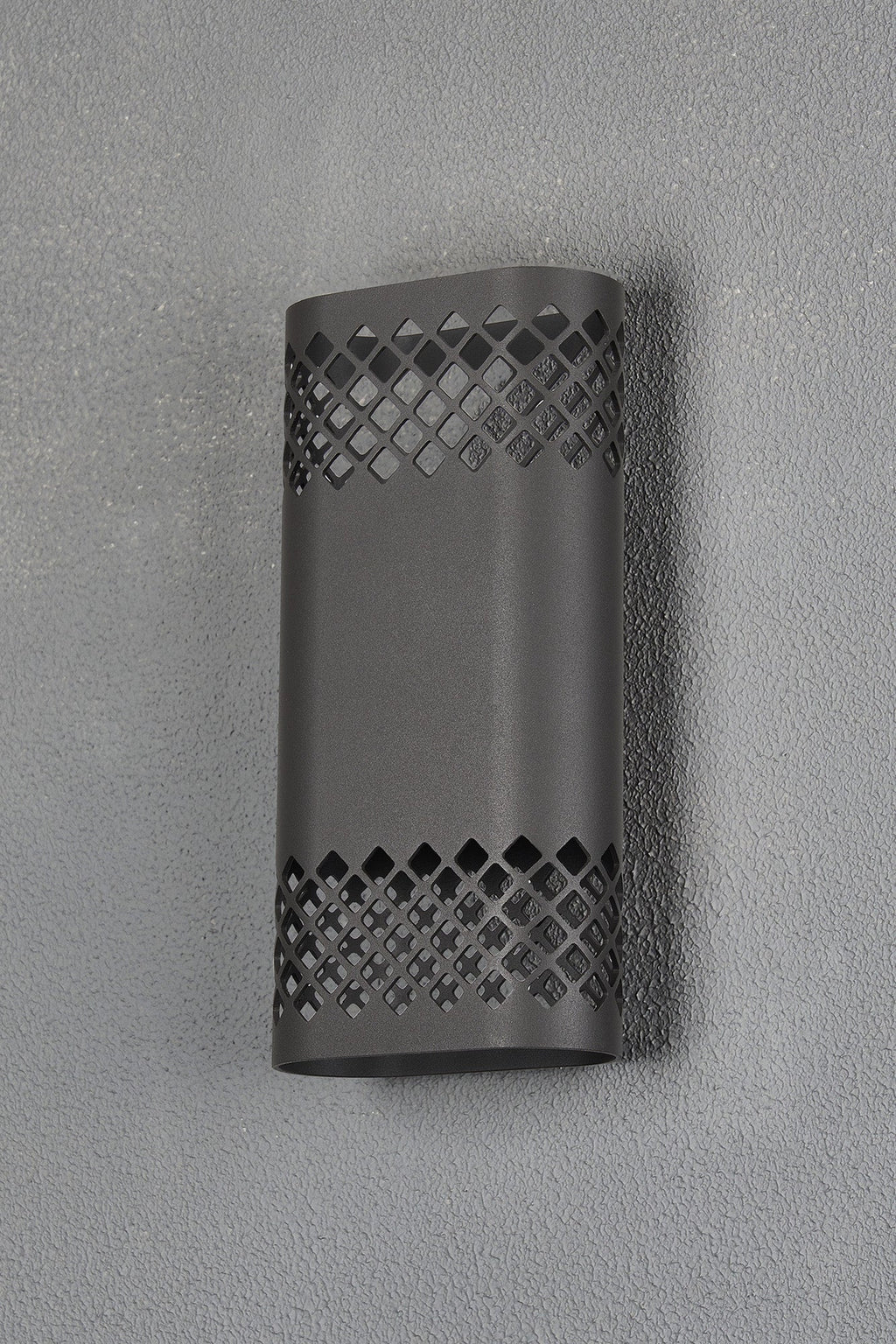 Luminosity Designs Ltd - Zane Wall Lamp With 125 x 260mm Mesh Diamond Pattern Shade, 2 x 6.5W LED, 3000K, 900lm, IP65 - Luminosity Designs Ltd