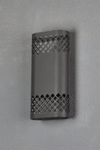 Luminosity Designs Ltd - Zane Wall Lamp With 125 x 260mm Mesh Diamond Pattern Shade, 2 x 6.5W LED, 3000K, 900lm, IP65 - Luminosity Designs Ltd
