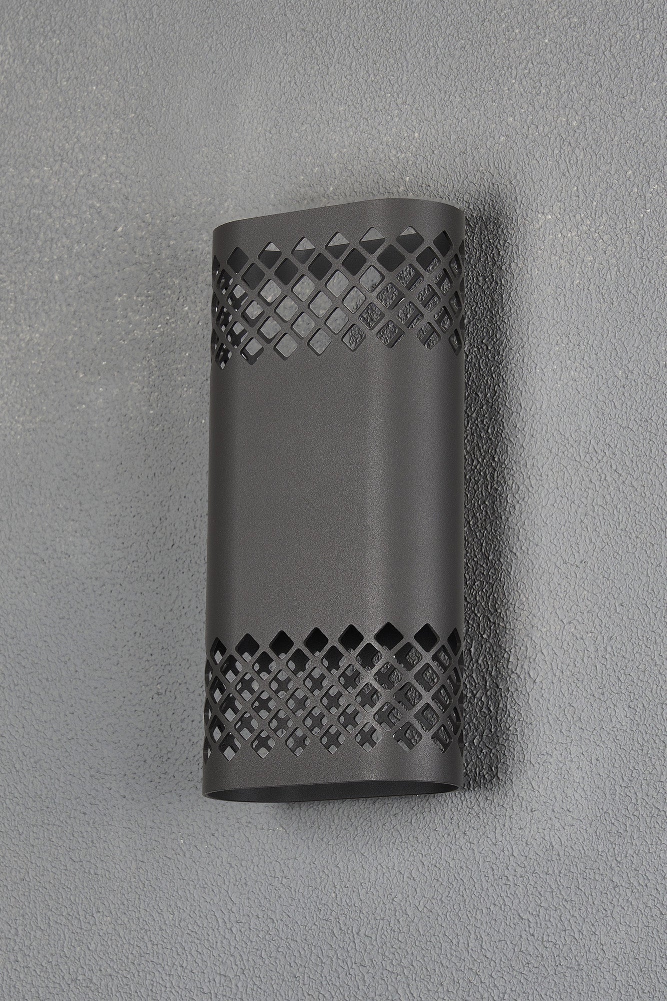 Luminosity Designs Ltd - Zane Wall Lamp With 125 x 260mm Mesh Diamond Pattern Shade, 2 x 6.5W LED, 3000K, 900lm, IP65 - Luminosity Designs Ltd