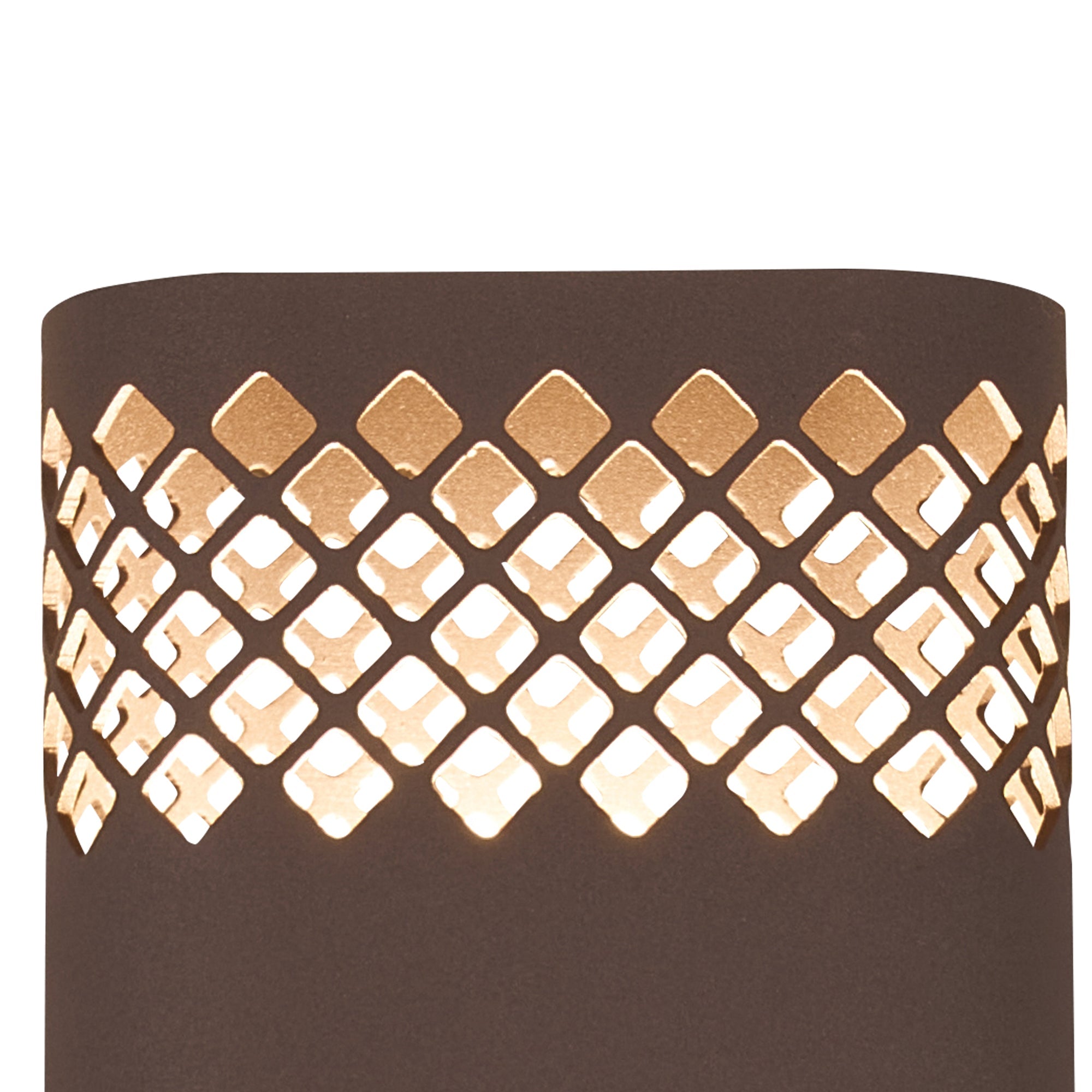 Luminosity Designs Ltd - Zane Wall Lamp With 125 x 260mm Mesh Diamond Pattern Shade, 2 x 6.5W LED, 3000K, 900lm, IP65 - Luminosity Designs Ltd