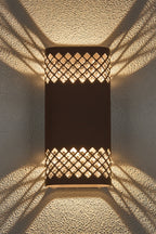 Luminosity Designs Ltd - Zane Wall Lamp With 125 x 260mm Mesh Diamond Pattern Shade, 2 x 6.5W LED, 3000K, 900lm, IP65 - Luminosity Designs Ltd