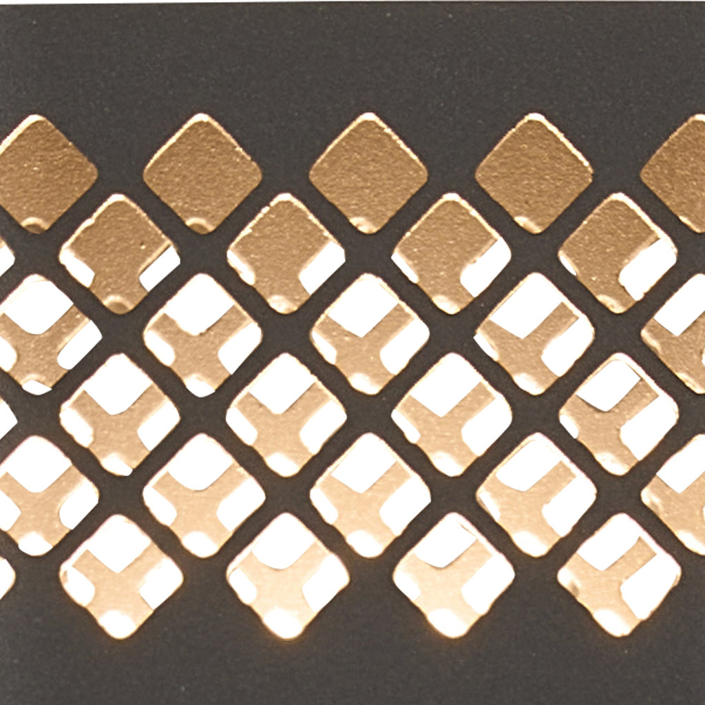 Luminosity Designs Ltd - Zane Wall Lamp With 125 x 260mm Mesh Diamond Pattern Shade, 2 x 6.5W LED, 3000K, 900lm, IP65 - Luminosity Designs Ltd