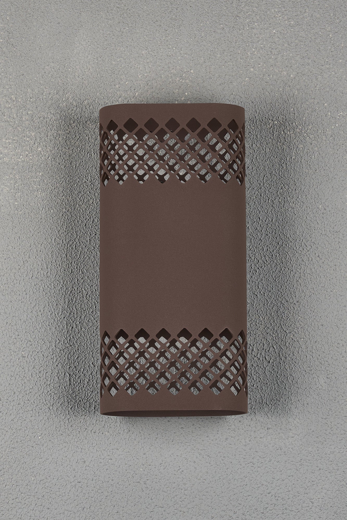 Luminosity Designs Ltd - Zane Wall Lamp With 125 x 260mm Mesh Diamond Pattern Shade, 2 x 6.5W LED, 3000K, 900lm, IP65 - Luminosity Designs Ltd
