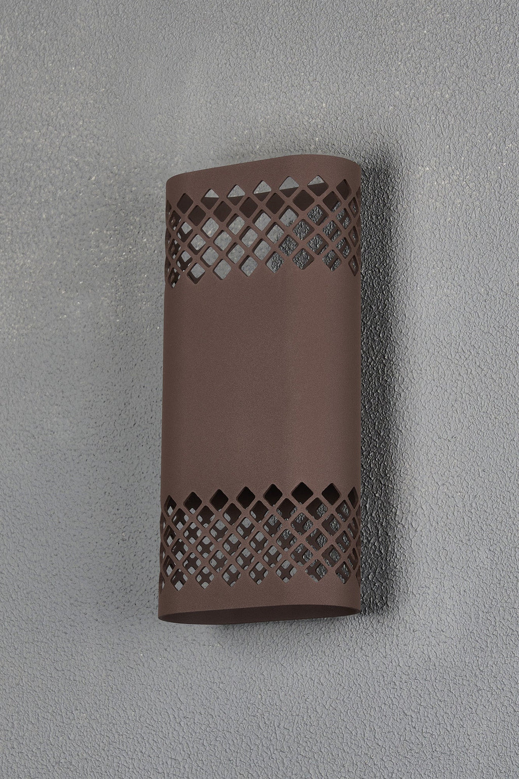 Luminosity Designs Ltd - Zane Wall Lamp With 125 x 260mm Mesh Diamond Pattern Shade, 2 x 6.5W LED, 3000K, 900lm, IP65 - Luminosity Designs Ltd