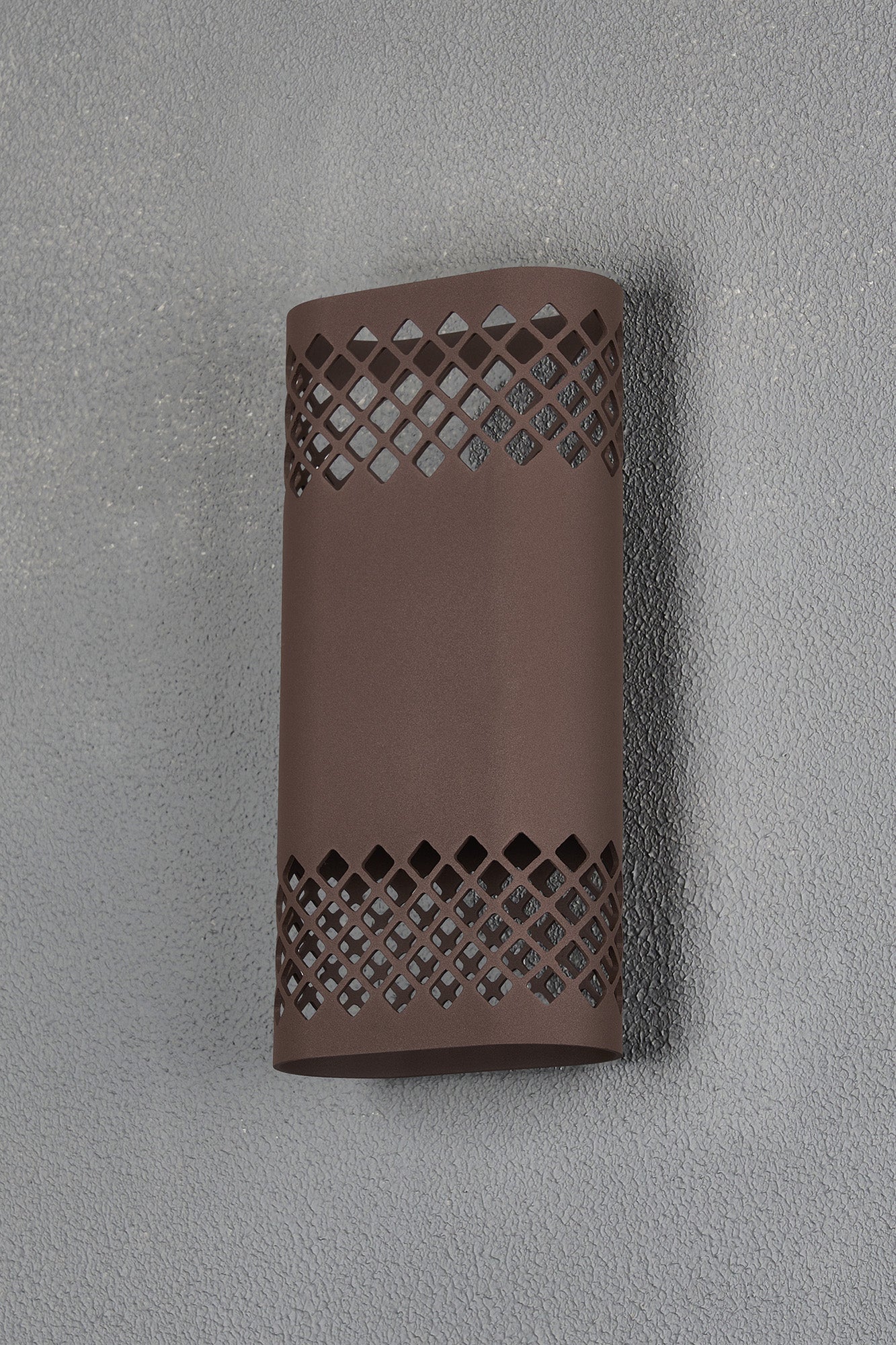Luminosity Designs Ltd - Zane Wall Lamp With 125 x 260mm Mesh Diamond Pattern Shade, 2 x 6.5W LED, 3000K, 900lm, IP65 - Luminosity Designs Ltd