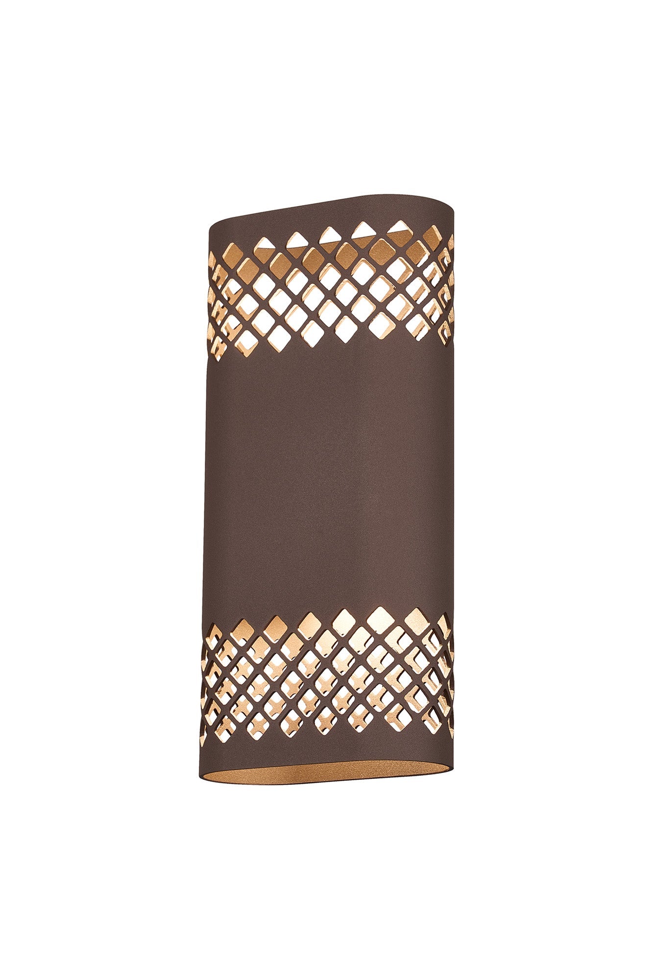 Luminosity Designs Ltd - Zane Wall Lamp With 125 x 260mm Mesh Diamond Pattern Shade, 2 x 6.5W LED, 3000K, 900lm, IP65 - Luminosity Designs Ltd