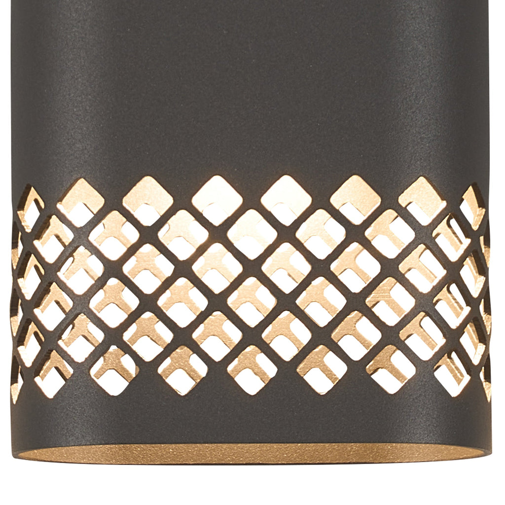 Luminosity Designs Ltd - Zane Wall Lamp With 125 x 260mm Mesh Diamond Pattern Shade, 2 x 6.5W LED, 3000K, 900lm, IP65 - Luminosity Designs Ltd