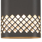 Luminosity Designs Ltd - Zane Wall Lamp With 125 x 260mm Mesh Diamond Pattern Shade, 2 x 6.5W LED, 3000K, 900lm, IP65 - Luminosity Designs Ltd