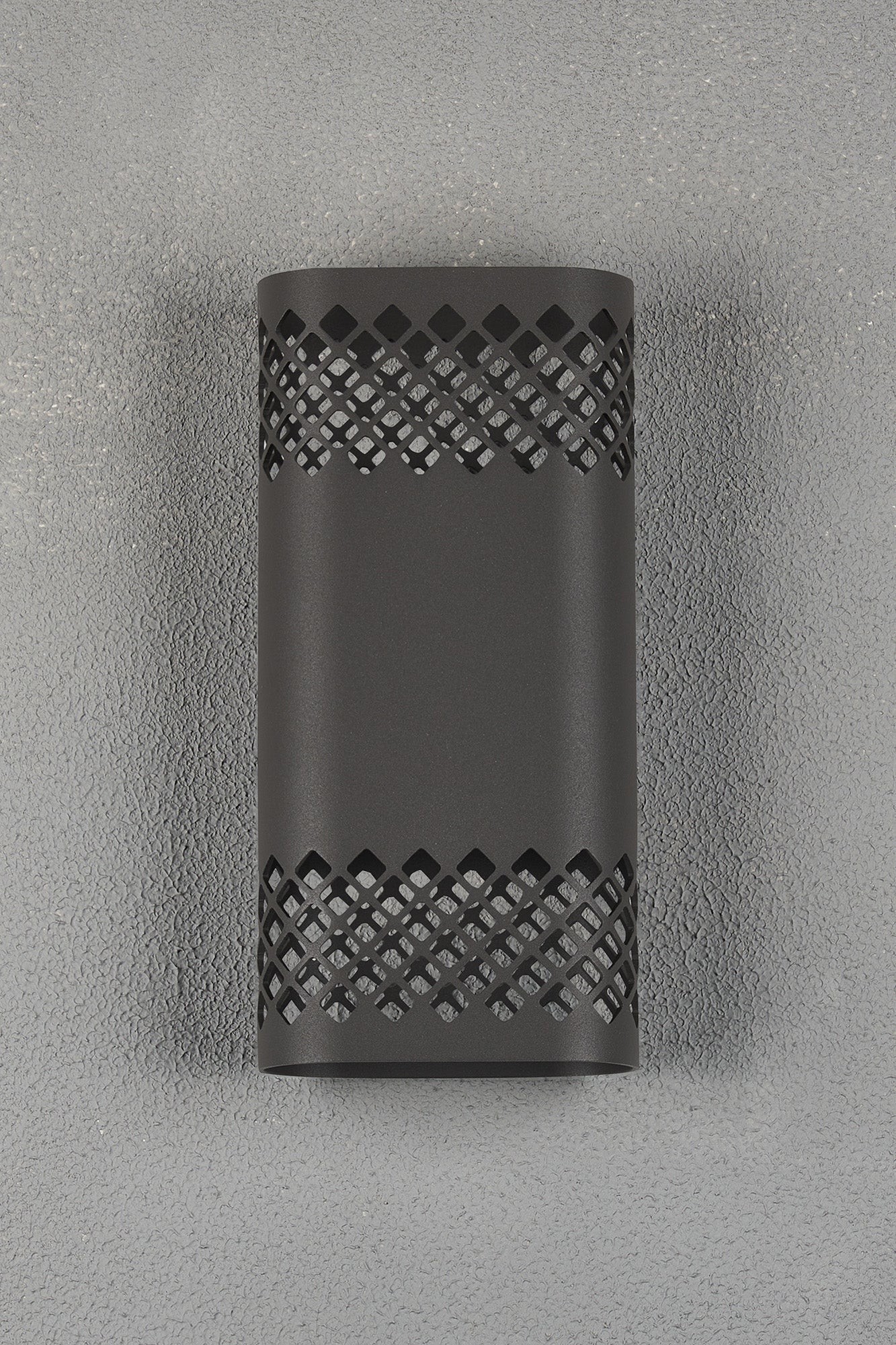 Luminosity Designs Ltd - Zane Wall Lamp With 125 x 260mm Mesh Diamond Pattern Shade, 2 x 6.5W LED, 3000K, 900lm, IP65 - Luminosity Designs Ltd