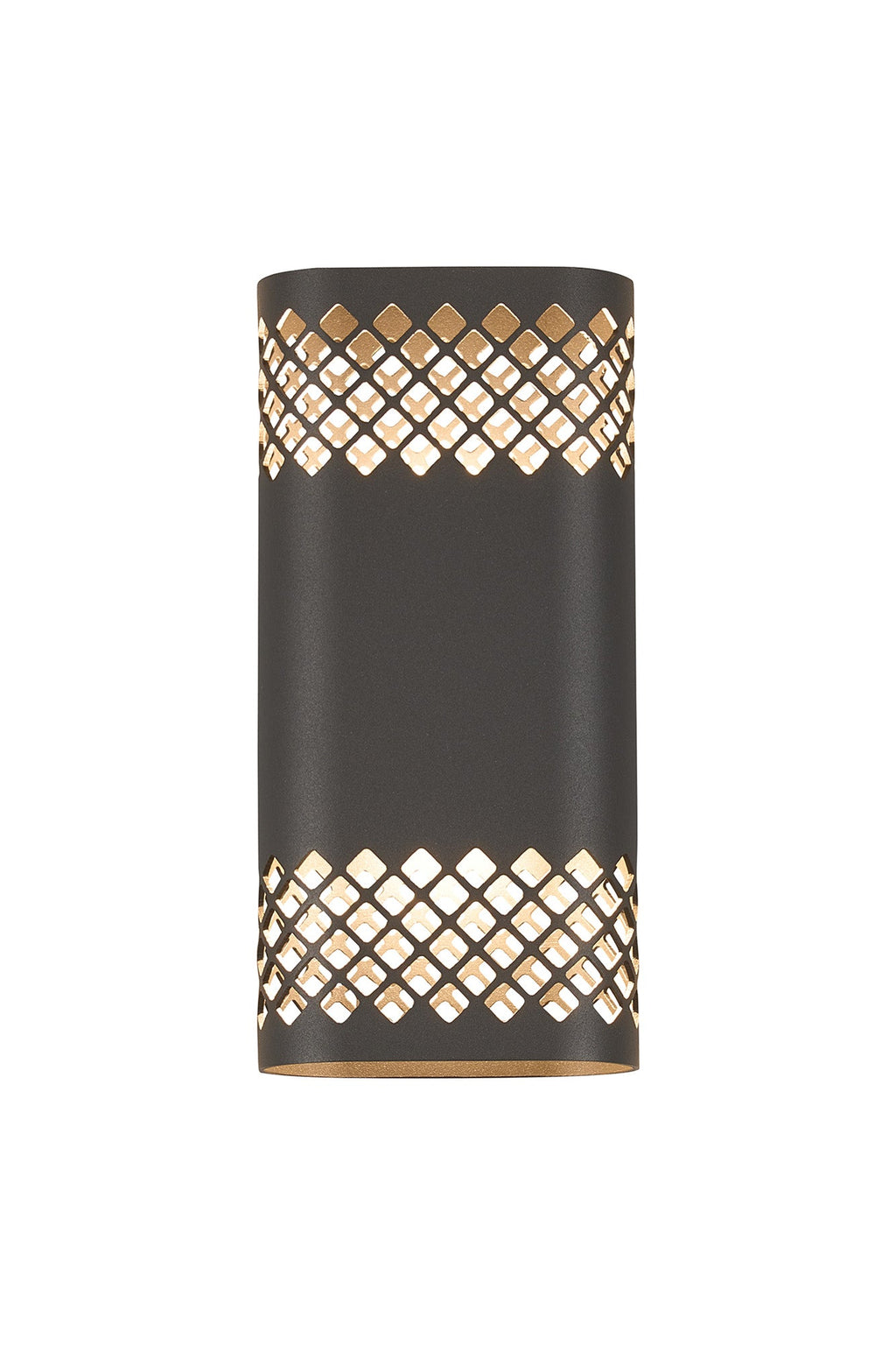 Luminosity Designs Ltd - Zane Wall Lamp With 125 x 260mm Mesh Diamond Pattern Shade, 2 x 6.5W LED, 3000K, 900lm, IP65 - Luminosity Designs Ltd