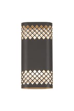 Luminosity Designs Ltd - Zane Wall Lamp With 125 x 260mm Mesh Diamond Pattern Shade, 2 x 6.5W LED, 3000K, 900lm, IP65 - Luminosity Designs Ltd